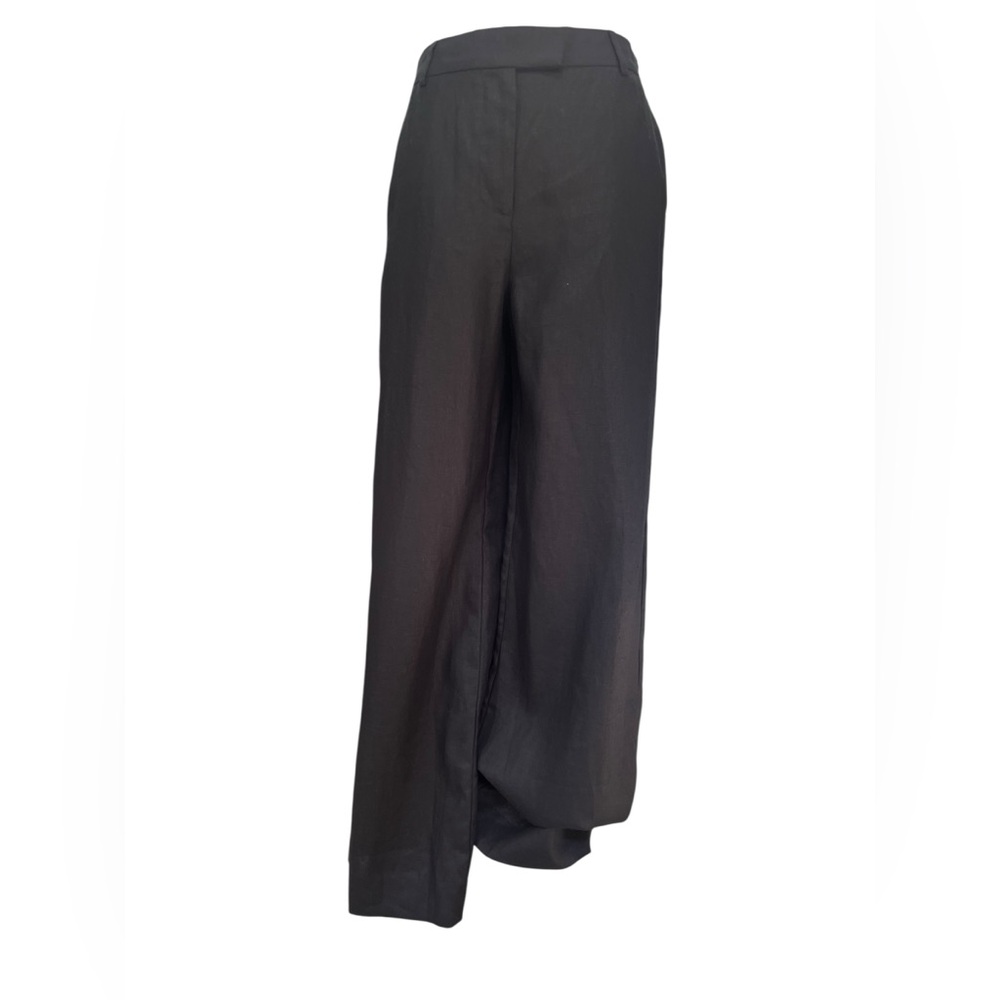 Reformation Carter Linen Wide Leg Pants Black Size 8 NWT - Picture 2 of 7